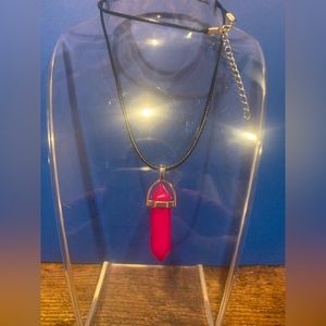 Hot Pink Crystal Necklace